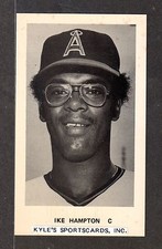 1975  Ike Hampton  LA ANGELS  UNSIGNED  3-1/4 x 5-1/2  TEAM ISSUE PHOTO CARD #1