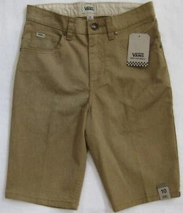 NEW Boy's Van's Off the Wall Walter Shorts Cotton Stretch Tan New Dirt Size 10 - Picture 1 of 10