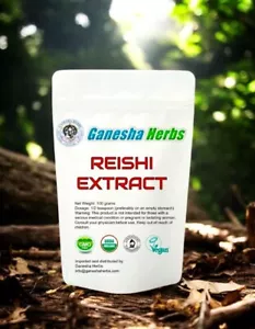 BIO GANODERMA REISHI PILZPULVER 50:1 EXTRAKT - 100 % REIN KEINE FÜLLER!! - Bild 1 von 4