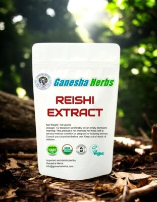 ORGANIC GANODERMA REISHI MUSHROOM POWDER 50:1 EXTRACT - 100% PURE NO FILLERS!! - Image 1 of 4