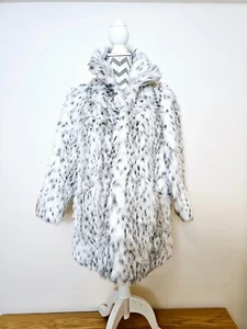 River Island Faux Fur Snow Leopard Winter Coat Size 8,12,14 New - Picture 1 of 12