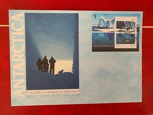 AAT AUSTRALIAN ANTARCTIC 1990 FDC USSR RUSSIA MINISHEET COOPERATION MAWSON - Picture 1 of 1