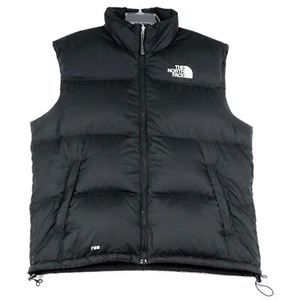 The North Face Mens XL 700 Goose Down Puffer Full Zip Vest Jacket Black HOLES - Picture 1 of 15