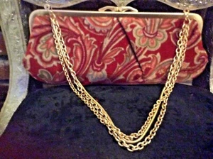 Bolso de mano Valerie Stevens de terciopelo rojo cachemira. - Imagen 1 de 5