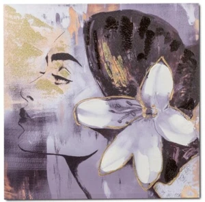 formano Wandbild 60 x 60cm Dame. Auf Leinwand gemalt, mit Gold veredelt 679420B - Bild 1 von 1