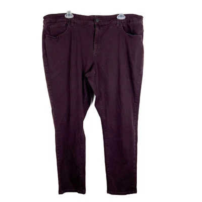 Pantalones Universal Thread Mujer 20 Talla Grande Borgoña Ajustados Entubado Elastizados Foto 1 de 4