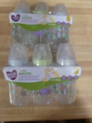Parents Choice 3 Pack Bottles 5 oz Lot of 2  GRAY  GREEN BLUE DINOSAURS TREES  - Image 1 of 4