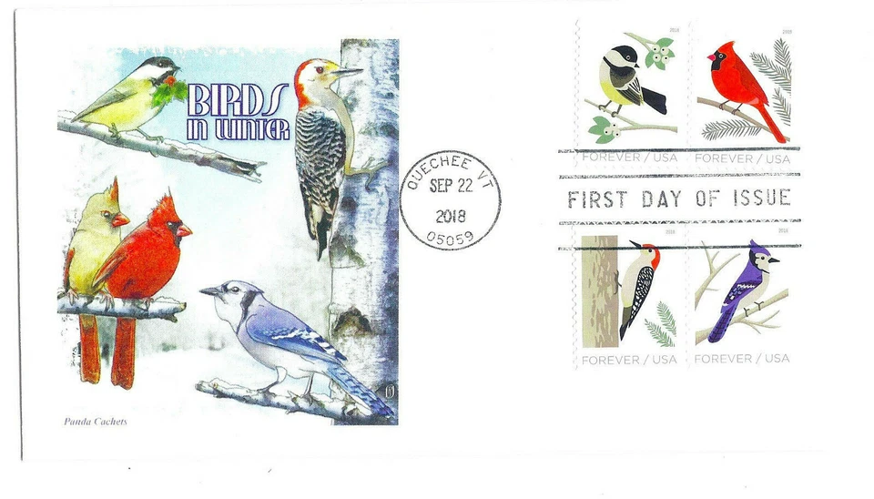 5317-20 Birds in Winter on one Panda Cachets, FDC - Image 1 of 1