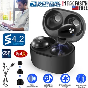 Stereo Headset In-Ear Wireless Earphone Earbud Headphone For iPhone Samsung LG - Picture 1 of 33