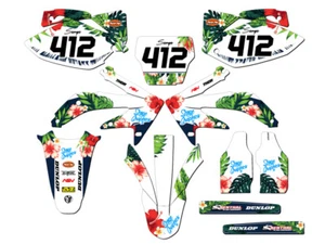 2005-2007 CRF 450 R TROPIC White Senge Graphics Kit Compatible with Honda - Picture 1 of 10