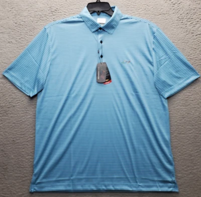 Camisa Polo Greg Norman Para Hombre Grande Multi Rayas Golf Rendimiento Manga Corta Foto 1 de 4