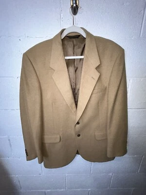 Chaqueta Blazer Abrigo Deportivo Botany 500 Beige Tostado Marrón 100% Cabello Camel Canadá C1 Foto 1 de 4
