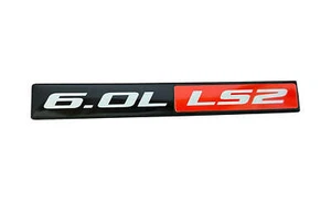 2005-2007 Chevrolet Corvette C6 6.0L LS2 5 3/4" Silver Black Red Emblem - Picture 1 of 2