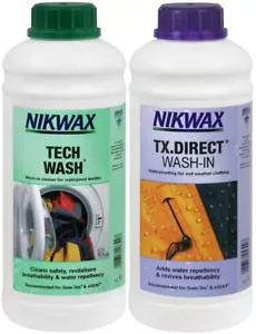 Nikwax Tech Wash & TX Direct Twin Pack Cleaning Waterproof Outdoor Clothing 2x1L - Picture 1 of 1