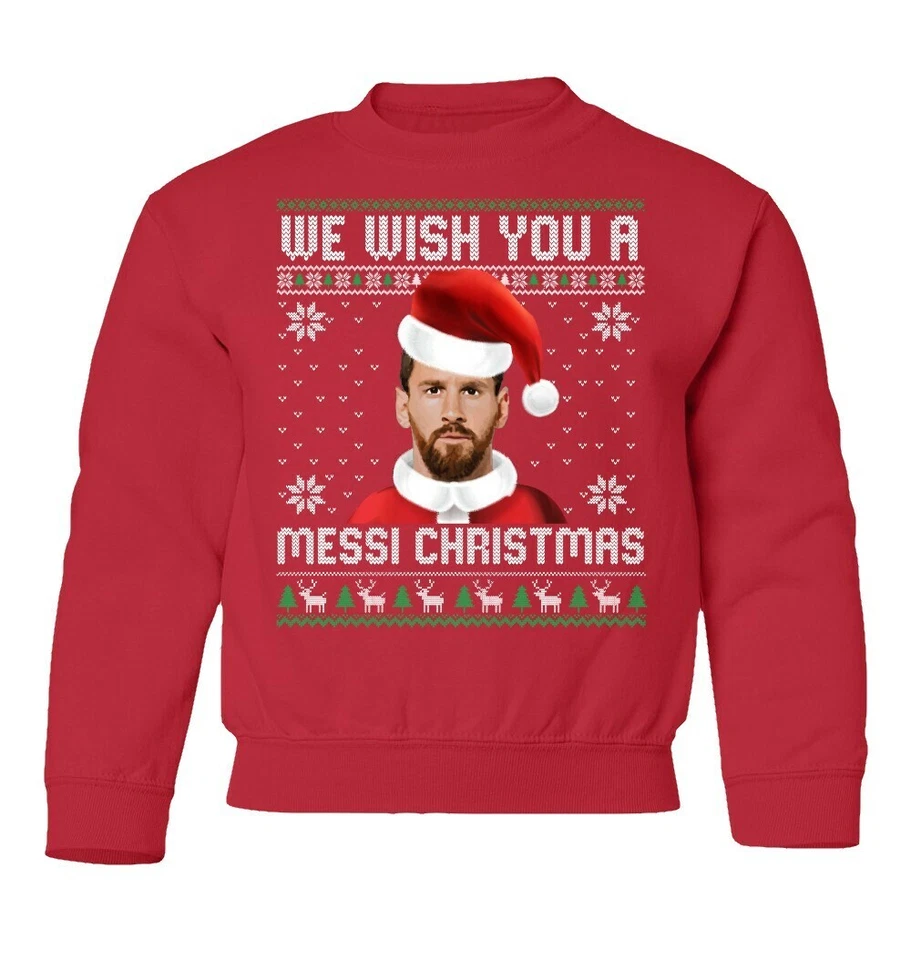Camiseta de Navidad Messi | Suéter Feo de Fútbol Juvenil Cuello Redondo Sudadera Foto 1 de 1
