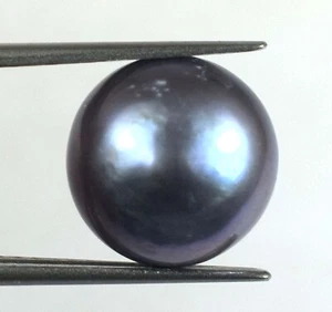 Pietra preziosa rotonda naturale 5,70 ct Tahiti grigiastra nera dei mari del sud E3631 - Foto 1 di 9