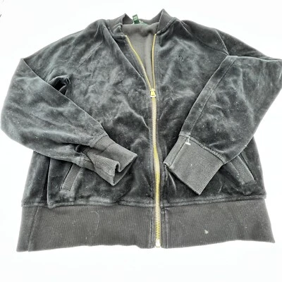 Chaqueta Ralph Lauren Terciopelo Negro Cremallera Completa Talla M Foto 1 de 4