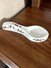 VTG CERMIC SPOON REST KITCHEN WALL HANGING DECOR 8" RED GREEN FLORAL
