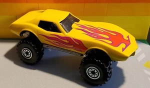 VTG 1975 Hot Wheels Mattel Yellow Flames Corvette Coupe Monster Diecast Car  - Picture 1 of 3