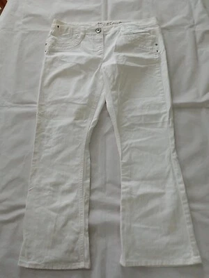 Ladies Jeans George Size 12 Short Length Bootcut White 22951 - Image 1 of 4