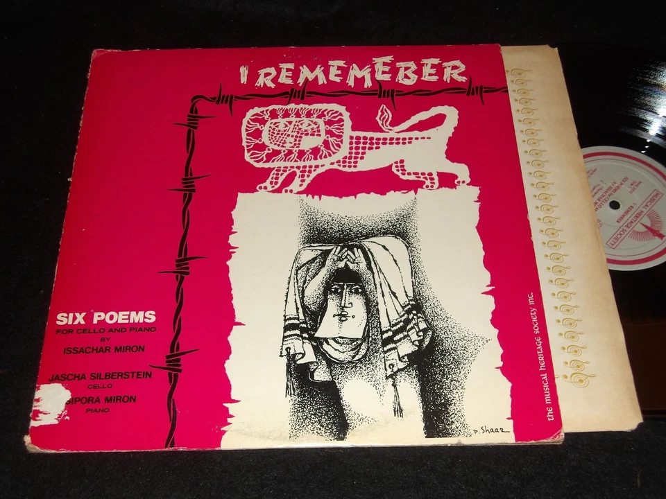 Six Poems for CELLO & PIANO LP Issachar Maron I REMEMBER Jascha Silberstein - Image 1 of 1
