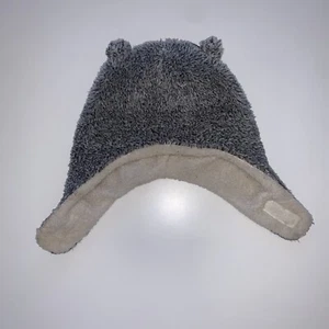 N'Ice Caps Girls Sherpa Lined Micro Fleece Gray Hat Ears Winter Hat Size 2T-4T - Picture 1 of 5