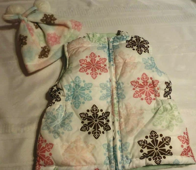 Gymboree Invierno Bailarina Talla 3-4 Sombrero Chaleco Copo de Nieve Resistente al Agua Reversible Foto 1 de 4