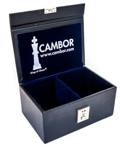 Leatherette Chess Storage Box Organizer Size 9" x 6" x 3 7/8" - Picture 1 of 2