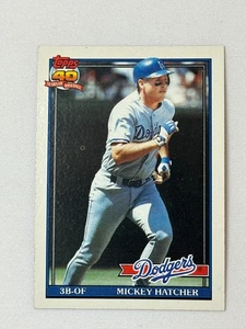 Tarjeta de béisbol vintage 1991 Topps 40 años Mickey Hatcher #152 Dodgers - Imagen 1 de 2