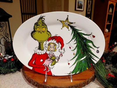 DR. SEUSS CÓMO EL GRINCH ROBÓ NAVIDAD CINDY LOU NUEVO PLATO DE CERÁMICA PARA SERVIR Foto 1 de 3