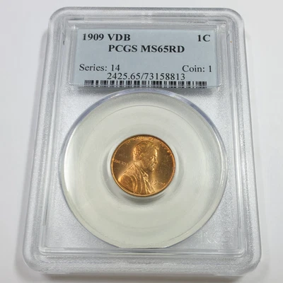 1909 P VDB PCGS MS65 RD Red - Lincoln Wheat Penny Cent 1c US Coin #57675B - Image 1 of 3