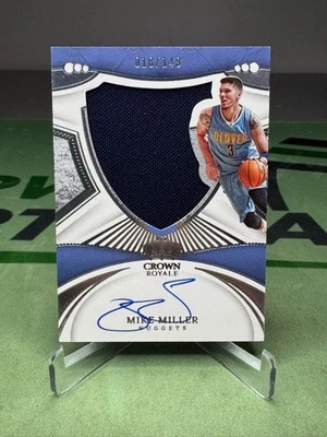 2022-23 Crown Royale Mike Miller Game Used Patch AUTO /149 - Denver Nuggets - Image 1 of 2