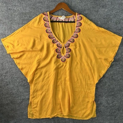 Túnica boho amarilla mediana para mujer Trina Turk Beach Coverup Foto 1 de 4