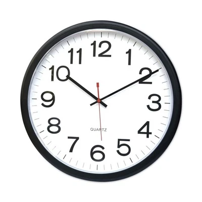 Universal 11381 13.5" Round Indoor/Outdoor Wall Clock - Black Case New - Image 1 of 4