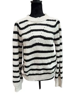 MAURICES SUÉTER A RAYAS BLANCO NEGRO MANGA LARGA ESCOTE REDONDO PUNTO Talla M Foto 1 de 4