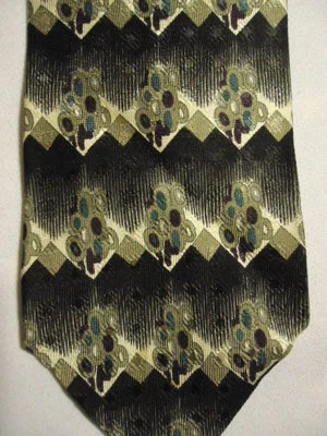 XMI Nordstrom Tie Black Maroon Blue Gray Stripes Spots Diamonds 59"  - Image 1 of 2