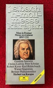 J S Bach Matthaus H Moll Messe 3 Audio Cassette Tapes booklet Karajan Box set - Picture 1 of 6