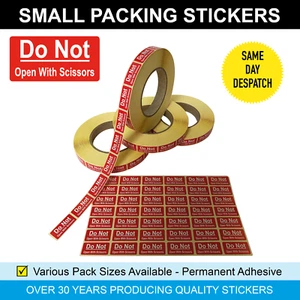 Do Not Open With Scissors - Small Packing - Sticky Labels / Stickers - Picture 1 of 40