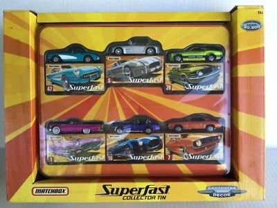 Matchbox Superfast Collector Tin 1:64 Die Cast 6 Pack 2005 Mattel Foto 1 de 4