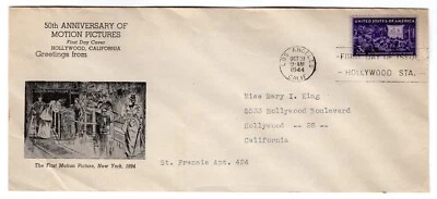 #926 Motion Pictures 50th Anniversary 1944 FDC - 1st Universal Pictures - Image 1 of 2