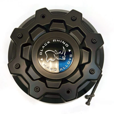 Tapa central negra Rhino rueda Abrams PSC014BLA Foto 1 de 4
