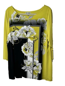 JM Collections Top Damen Gr. 2X geblümt bunt verziert Tunika Bluse - Bild 1 von 11