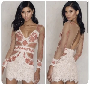 Rare For Love and Lemons FL&L Mallorca Tulle Lace Mini Dress Size M Nwt Floral - Picture 1 of 12