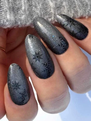 Tiras de esmalte de uñas Color Street silencioso tormenta de nieve copo de nieve ~ gris ~ ombre ~ brillo Foto 1 de 4