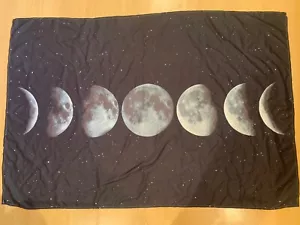 Galaxy Planet Moon Space Grey Large Throw Wall Hanging Tapestry 39”x 59” - Picture 1 of 1