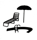 Pool Schwimmbad Lounge Stuhl Regenschirm Metall stirbt Standard dünn