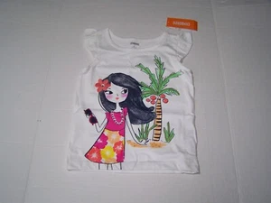 Gymboree Girls Shirt Short Sleeve Flutter Girl/Palm Tree Glitter Size 4 NWT - Picture 1 of 2