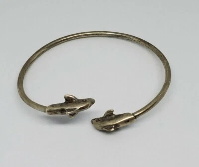 Brazalete Kabana de plata esterlina con cabeza de defín 925 KBN pequeño Foto 1 de 4