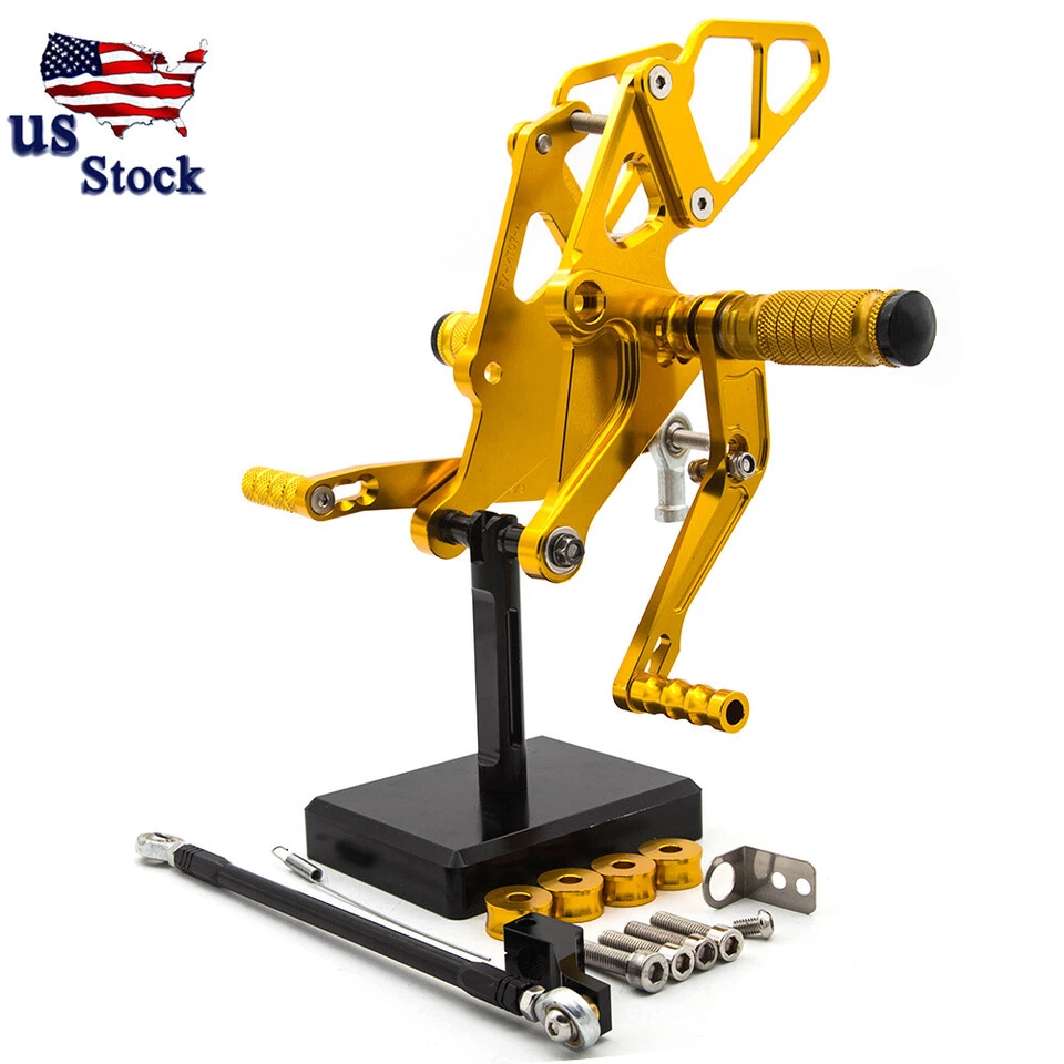 Para Yamaha CNC Dorado Juego Trasero Estriberas Pedal de Cambio de Freno MT-07/FZ07 2013-2016 2017 Foto 1 de 4