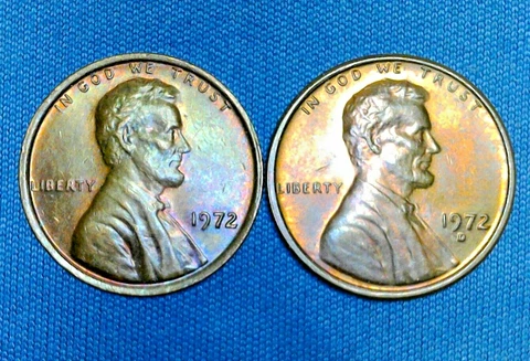 1972 P & D  RB Lincoln Cent, Free Shipping to US Cover